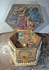 Handmade Shell Art 6 Sided Box Mirrored 2 Levels Seashell Sailors Valentine