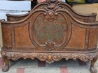 Antique Foot Boards Bed Burl Wooden Ornate Carved Wood Elaborate Parts repair 