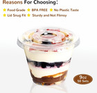 9oz Clear Plastic Cups With Flat Lids No Hole Disposable Togo Cups With Lids For