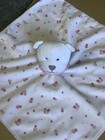Bear White Pink Security Blanket Flowers Plush Lovey No Name Rattle Baby X