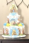 2 Tier Winnie The Pooh Diaper Cake Baby Shower Boy  With Fairy Light