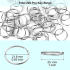 100pack 1inch Flat Key Rings Metal Keychain Rings Split O Ring For Home Car Keys
