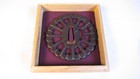  Japanese Sword Katana Tsuba Iron Base With Arrow Feather Design W box Antique