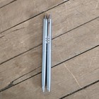 Vintage 1980 Paper Mate Double Heart Chrome Pen   Pencil Set With Case Usa