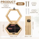 6pcs Medal Display Case  Wooden Medal Display Frame Shadow Box Hexagon  Brown