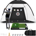 Golf Net For Hitting Practice  10 X 7ft Golf Training Net With Mat And Target   