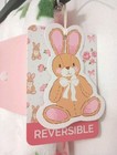 Pink Baby Blanket Reversible Plush Throw Bunny Roses 50x70 New Shower Gift