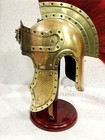 Vintage Helmet Armour Red Crest-plume Gladiator  Antique  Roman Helmet