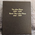 Two Cent   3 Cent Nickel Coin Book 1864-1874 Lot Of 18 Raw Coins Great Value