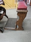 Antique Wood Theo A Kochs Reclining Barber Chair W  Seperate Foot Stool Pat 1886
