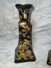 Pair Of Royal Satsuma Hand Painted Floral Candlestick Holders