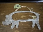 Vintage Primitive Wood Pig Wall Hanging Rustic Farmhouse Hand Carved Decor