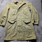 Vtg Usaf Overcoat Parka Type Men s Small Green Talon Zipper Korean War Era 1951