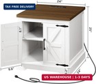 Farmhouse End Table With Charging Station  24  Large Sofa Table With Barn Door 