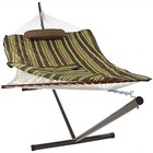 2-person Rope Hammock With Steel Stand And Pad pillow - Desert By Sunnydaze