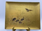 Rare Antique Chinese Bodiless Gold Lacquer Tray Shen Shao An Lang Kee Foochow