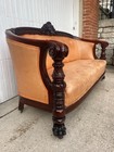 Antique R j  Horner Mahogany 2pc Parlor Set Victorian Carved Settee   Armchair