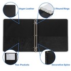Vintage Hardback 3 Ring Binder  Leather Organizer  Planner  1 Inch  Letter Si   