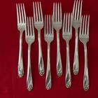 Set Of 8 1847 Rogers Bros Is Daffodil Silverplate Dinner Forks Vintage 1950s