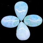 4 Pcs Natural Larimar 25-28mm Mix Loose Cabochon Untreated Gemstones Lot