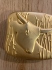 Vtg Est  e Lauder Zodiac Golden Taurus Goldtone Pressed Powder Compact Empty