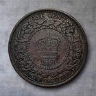 1861          Nova Scotia One Cent - Large Rosebud Variety Nice Coin Free Shipping 