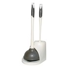 Clorox Toilet Plunger And Brush Bowl Set With Holder Caddy 1-pack  White gray