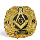 Masonic Car Emblem Freemason Metal Auto Decal  3-5 Masonic  Gold 