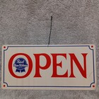 Vintage Pabst Blue Ribbon Pbr Happy Hour Open Close Beer Sign 20x9 5