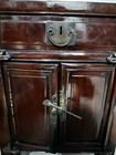 Antique Chinese Wooden Cabinet With Brass Hardware     29    Tall
