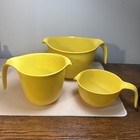 3 Pcs Vintage Rubbermaid 3 6   12 Cup Yellow Grip N Mix Batter Bowl