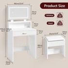Small Makeup Vanity Desk W  Mirror   Lights Vanity Table Set W  Storage Drawers
