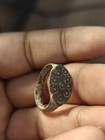 Ancient Bronze Ring Genuine Roman Byzantine Ornamented Collectible Dark Patina