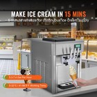 Commercial Soft Serve Ice Cream Machine 20-28l h Yield 3 Flavor Countertop