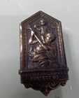 Vintage Antique Sterling St  Christopher Be My Guide Medal  call A Priest  Back