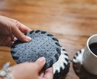 Cowhide Coaster Plain Assorted - Set Of 8