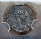 Roman Empire Commodus Denarius Roma Reverse Pnc Au