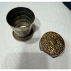 Vintage Collapsible Travel Cup Unisex Good Ornate Embossed Lid Usa