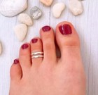 Women s Gift Solid Metal Adjustable Dainty Double Band Toe Ring 925 Silver