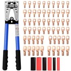  Battery Cable Lug Crimping Tool Kit For Awg 8-1 0 Crimper  60pcs Wire Lugs