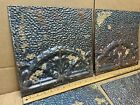 4 Pc Lot 12  X 12  Antique Ceiling Tin Metal Reclaimed Salvage Art Craft Decor
