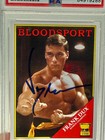 Jean Claude Van Damme Autographed Bloodsport Set Card Psa dna Auth Auto