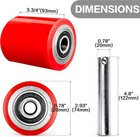 2 Pair Of Pallet Jack Load Wheels Replacement Kit With Pu Tread Wheel 3 X 3 75 