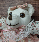 Little Girls Plush Toy 6  Inch Vintage Pink Dress Sewn Bear Stuff Animal