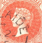 S  Australia 1865 Qv 2p Sc a1 16 vrmiln rulett Vert imprf Horiz wmk Star Long