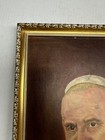 Vintage Painting Unknown Origin Folk Art Of The Pope John Xxiii Original Frame