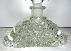 Vintage Deep Cut Clear Crystal Glass Perfume Dresser Bottle With Dauber 6 1 2 