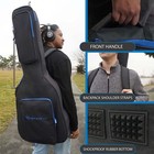 Rockville Agb45-blu Padded Acoustic Guitar Gig Bag With Neck Pad   Secure Strap