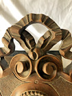 Antique French Hand Carved Wooden Bow Topped Finial Mirror Closet Top C1890