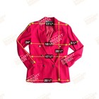 Stephanie Andrews Vintage Red Wool Double Breasted Blazer Gold Button 6 Tailored